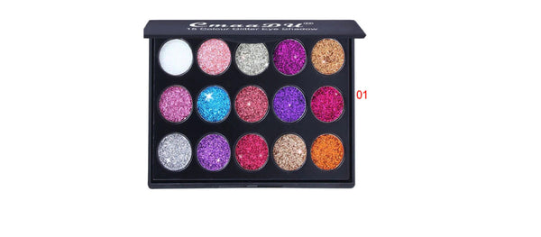 15 Color Glitter Eye Shadow Pallete Pigment