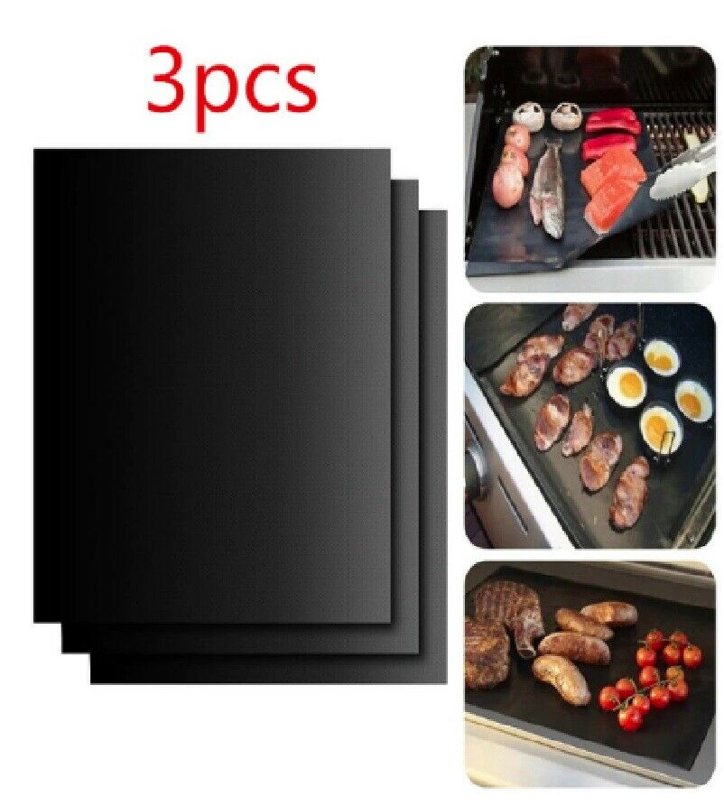 Grill Liners 40X33CM Non Stick BBQ Grill Mats 3 pcs