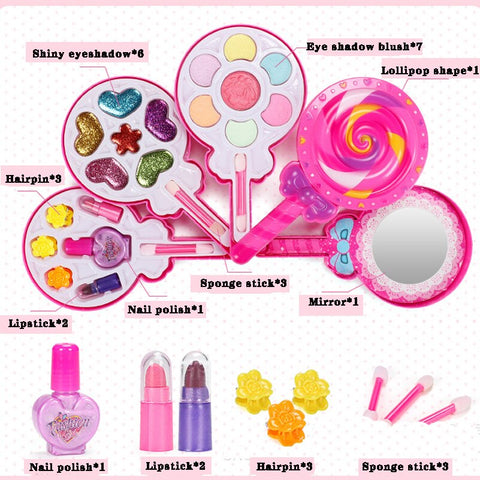 Lollipop Children Teen Girls Princess Make Up Box Glitter Eye Set