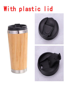 450ml Bamboo Travel Tumbler Stainless Steel Coffee Mug