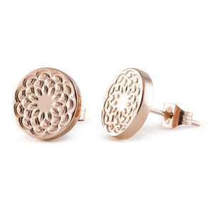 Rose Gold Flower Studs