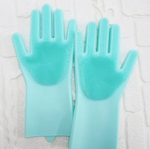 magic silicon washing gloves