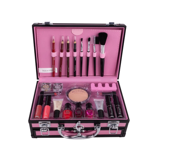 Pink Train Case Professional Makeup Kit