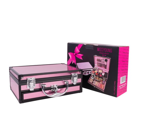 Pink Train Case Professional Makeup Kit