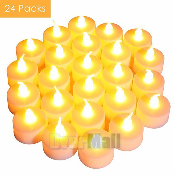 24pcs LED Tea Lights Battery Operated Flickering Flameless Candles