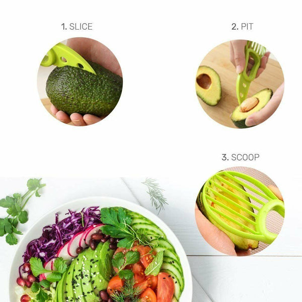 3 in 1 Avocado Slicer Knife Peeler Cutter Kitchen Gadget Avocado Scoop Pitter