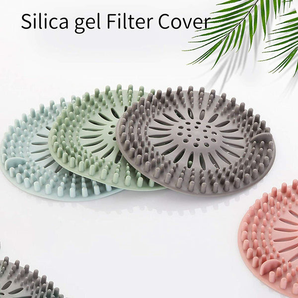 4X Floor Strainer Silicone Hair Catcher Shower Drain Kitchen Sink Bathroom Cover