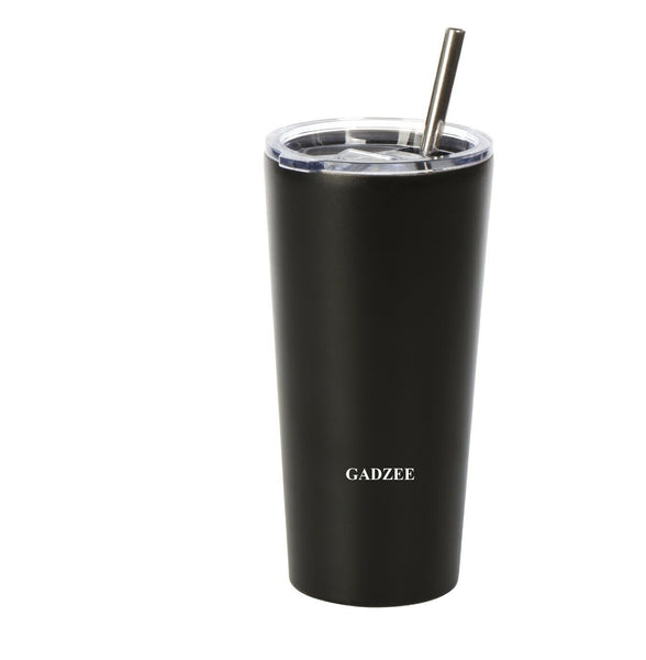 GADZEE 26 oz Stainless Steel Skinny Tumbler Insulated Cup w/Lid & Straw