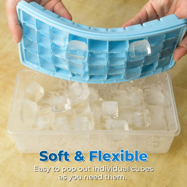 Ice Cube Tray Safety Cube Advanced for Freezer with Scoop and Cover USA