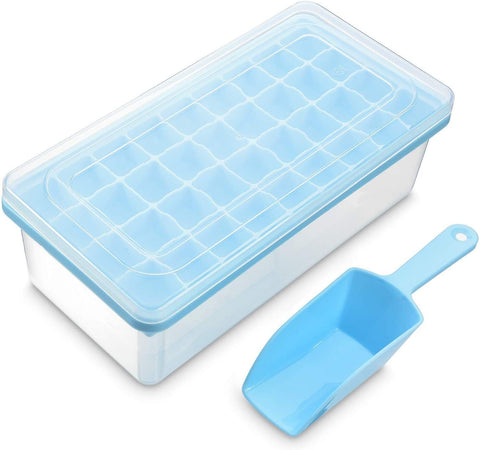 Ice Cube Tray Safety Cube Advanced for Freezer with Scoop and Cover USA