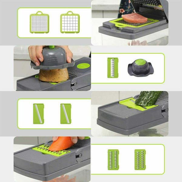 14-In-1 Vegetable Fruit Chopper Food Onion Veggie Dicer Slicer Cutter Kitchen