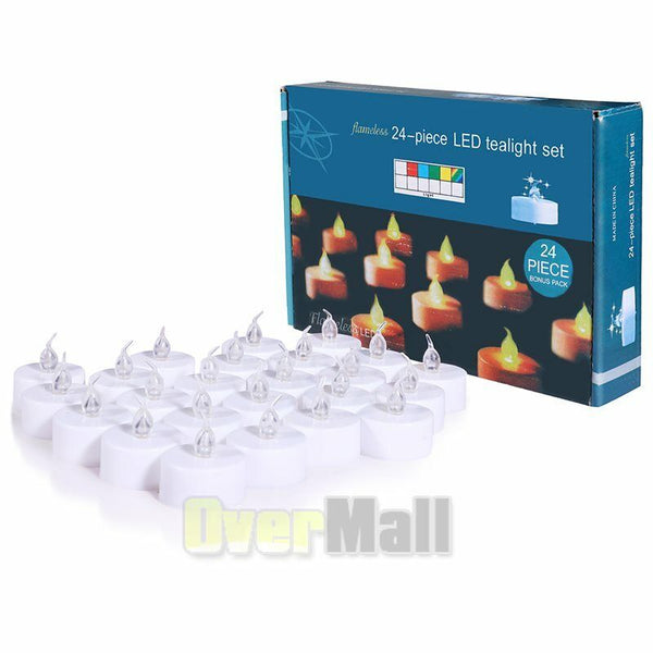 24pcs LED Tea Lights Battery Operated Flickering Flameless Candles