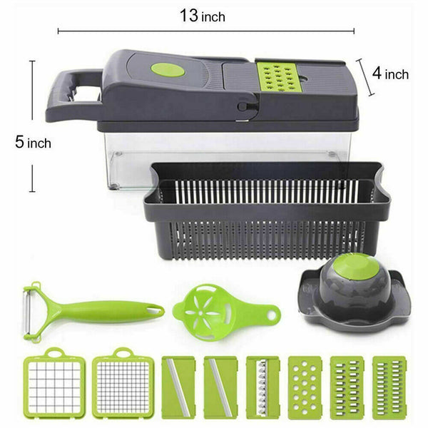 14-In-1 Vegetable Fruit Chopper Food Onion Veggie Dicer Slicer Cutter Kitchen