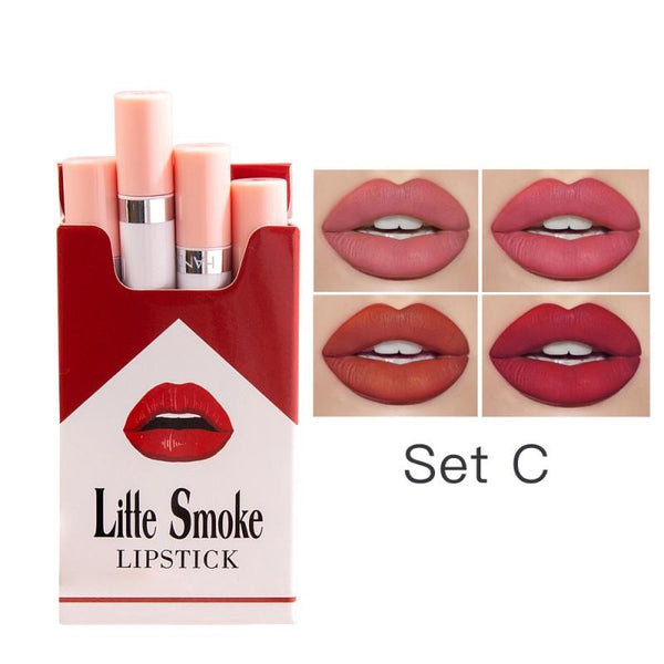 4 Color Cigarette Waterproof Matte Velvet Glossy Lipstick