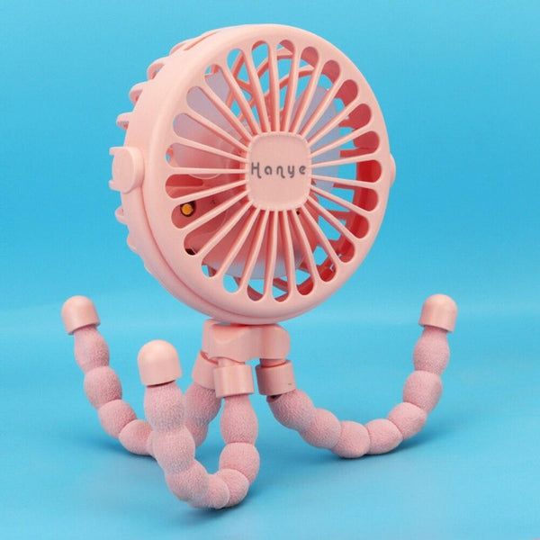 Handheld Fan Mini Fan With Led Lights 3 Speeds Octopus Tentacles