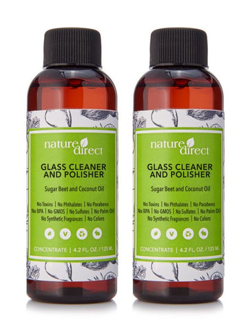 Nature Direct Glass Cleaner and Polisher Concentrate Bundle